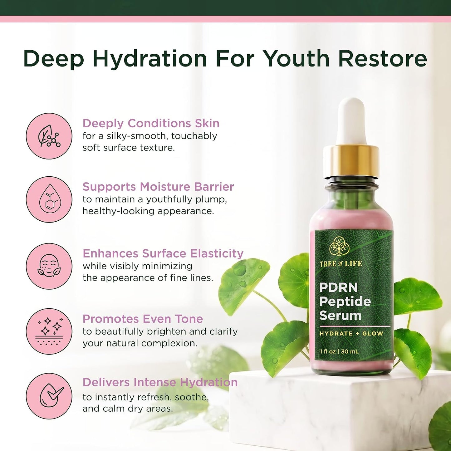 PDRN Serum for Face with Salmon DNA & CICA, 1 Fl Oz | Firming PDRN Serum with Salmon DNA and CICA. Hydrating Face Oil Targets Dark Spots and Fine Lines for Clear Skin.